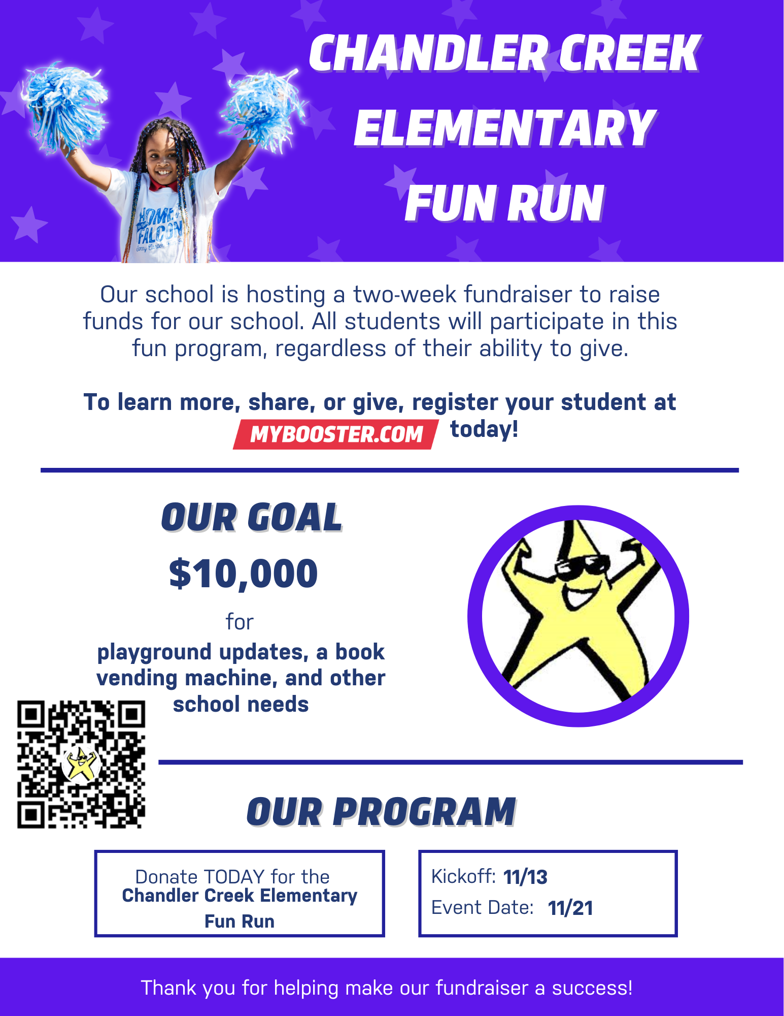 Boosterthon informational image, the paragraph below explains the image information.